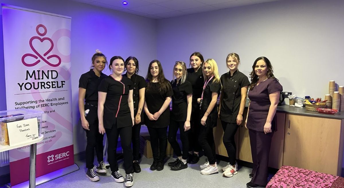 SERC Downpatrick Beauty Students in the De Courcey Salon 